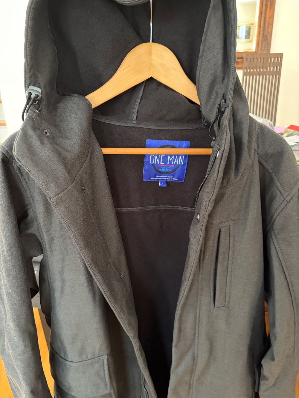 Men’s Hooded Raincoat in Charcoal